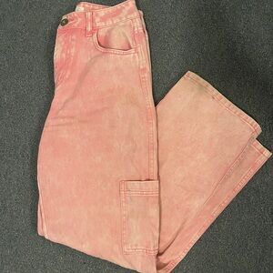 Tilleys Full Tilt Pink Cargo Jeans Wide Leg size 25 Straight Leg